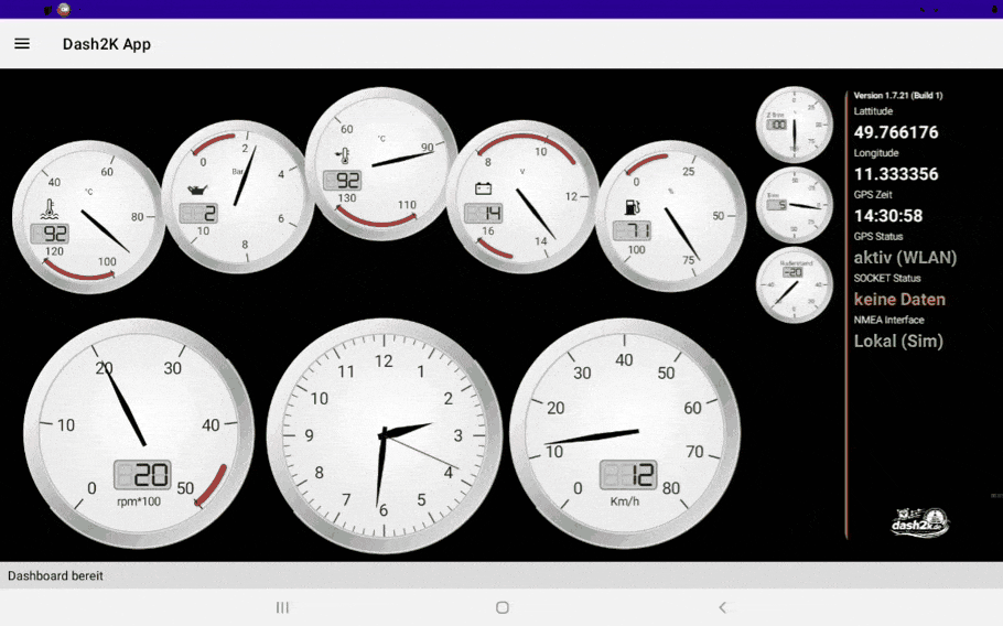 Animiertes Dashboard